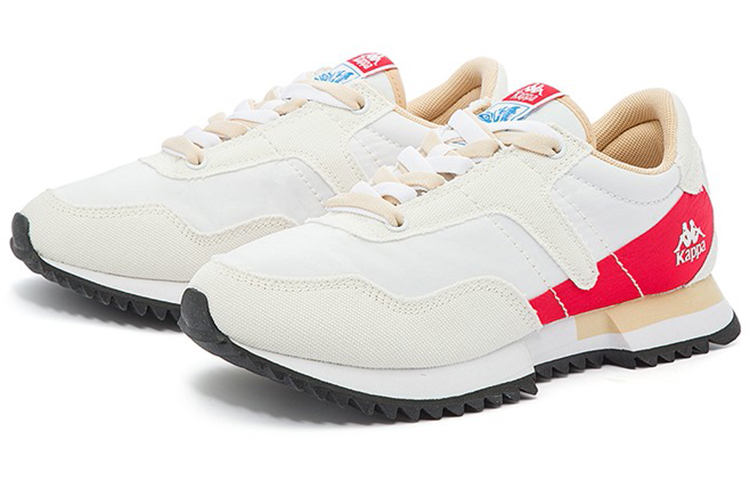Kappa Slip Resistant, Abrasion Resistant, Breathable Low Top Casual Shoes Unisex White Red