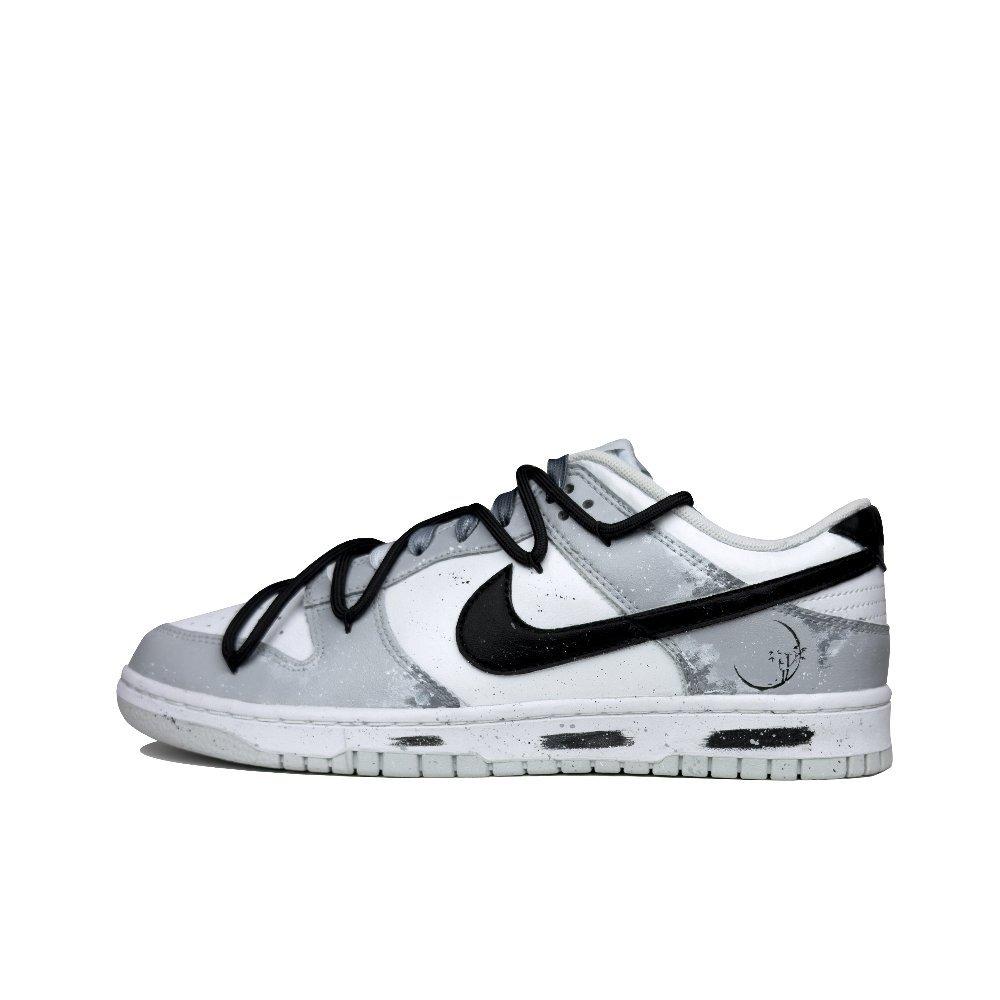 Nike Dunk Low No Shadow Slip-Resistant Cushioning Abrasion-Resistant Low-Top Skateboard Shoes Men's Black White Gray