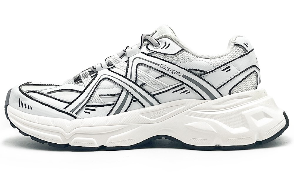 Kappa 1967 Venice Anti-Slip Wear-Resistant Breathable Lightweight Low-Top Chunky Sneakers Unisex White