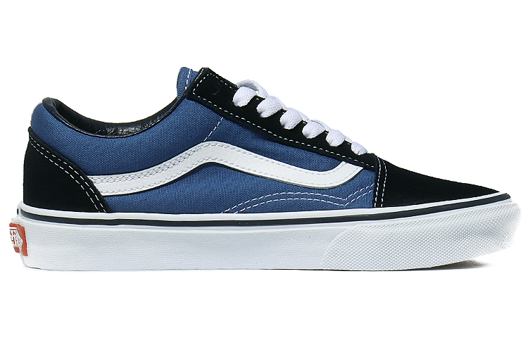 Vans Old Skool Navy Low-Top Skateboard Shoes Unisex Black White Blue