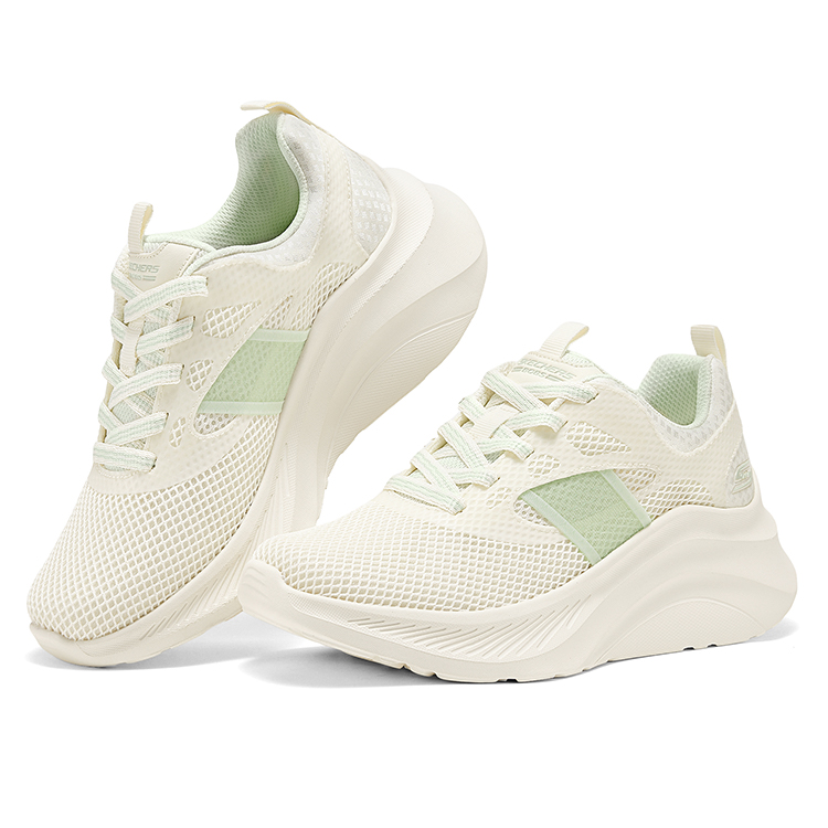 Skechers Abrasion Resistant Low Top Casual City Commute Running Shoes Women's Beige Green