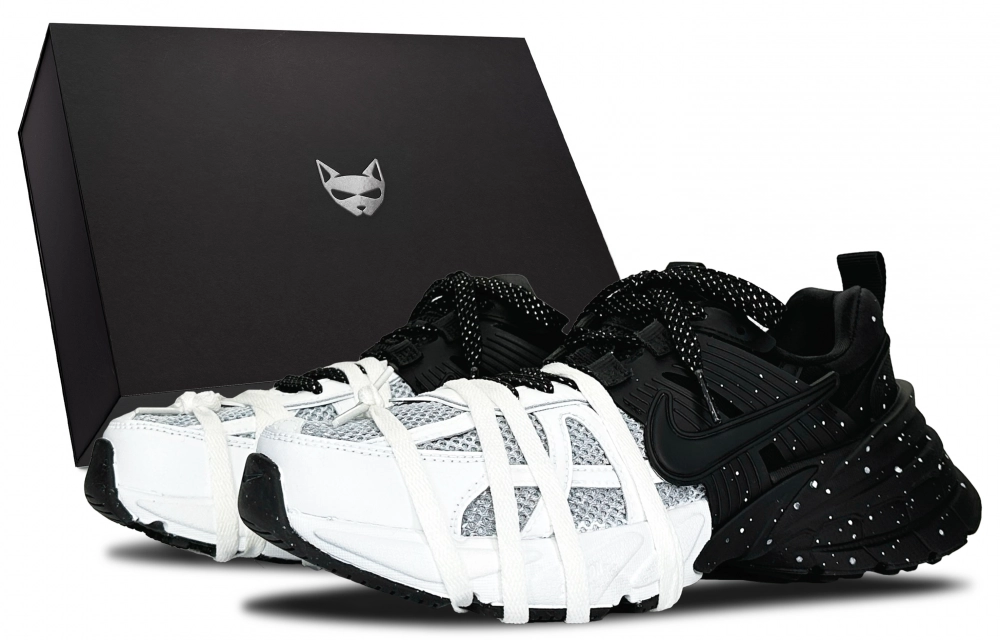 Nike V2K Run Abrasion Resistant Breathable Low top Casual City Commute Running Shoes Men's Black White