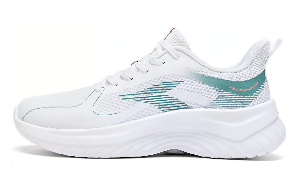 361° Cushioning, Wear Resistant Low Top Running Shoes Men's White Nebula Cyan