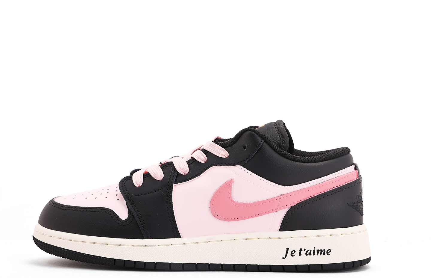 Jordan Air Jordan 1 Abrasion Resistant Low top Vintage Basketball Shoes Women's Black Pink