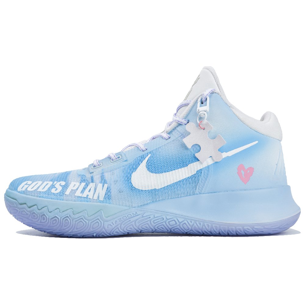 Nike Flytrap 4 Anti Slip Wear Resistant Mid Top Basketball Shoes Men's Blue