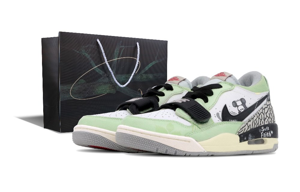 Jordan Legacy 312 Low-Top Vintage Basketball Shoes GS Black Green