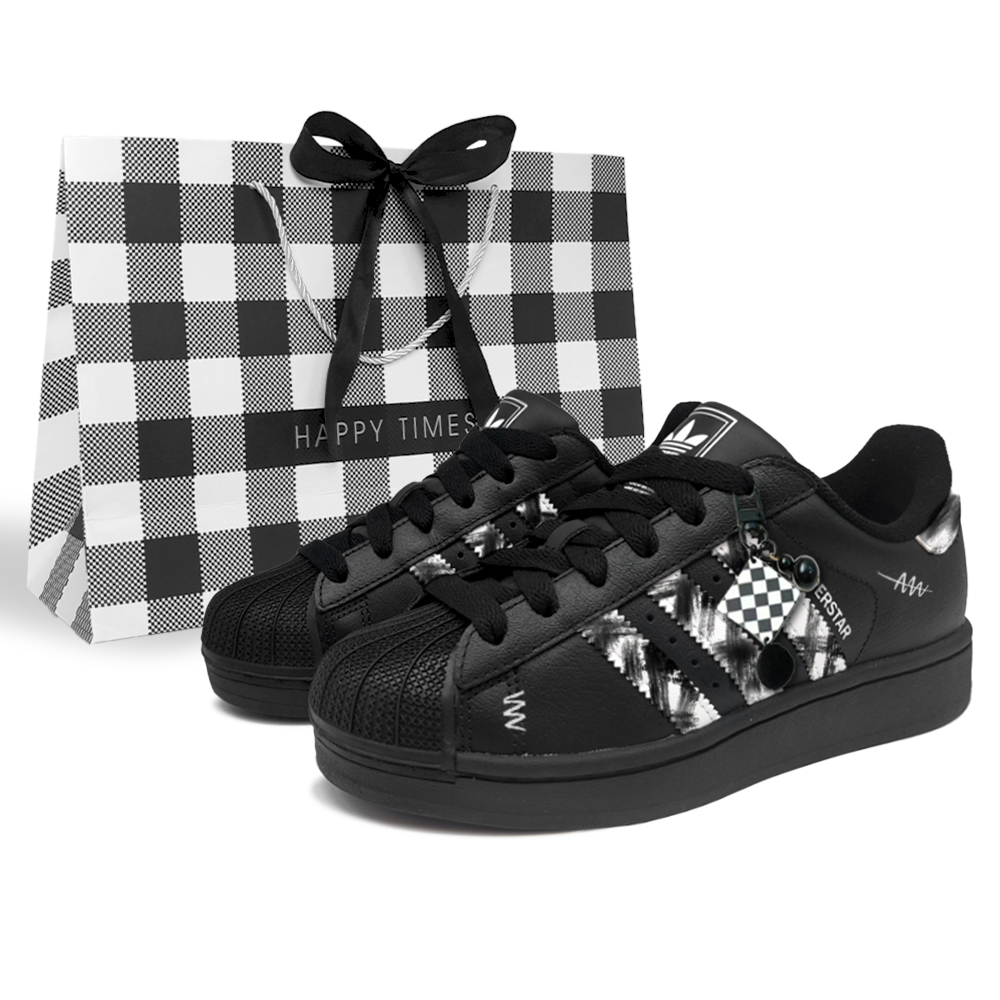 Adidas Originals Superstar 2 Skateboard Shoes Women's Low top Black White