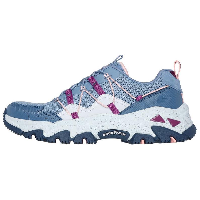 Skechers D'LITES Anti-Slip Wear-Resistant Low-Top Hiking Trekking Shoes Women's Gray Blue