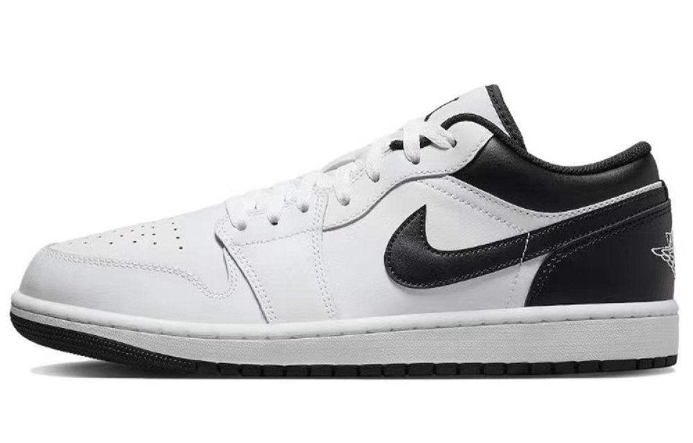 Jordan Air Jordan 1 Anti-Slip And Wear-Resistant Lightweight Low-Top Vintage Basketball Shoes Men's Black White