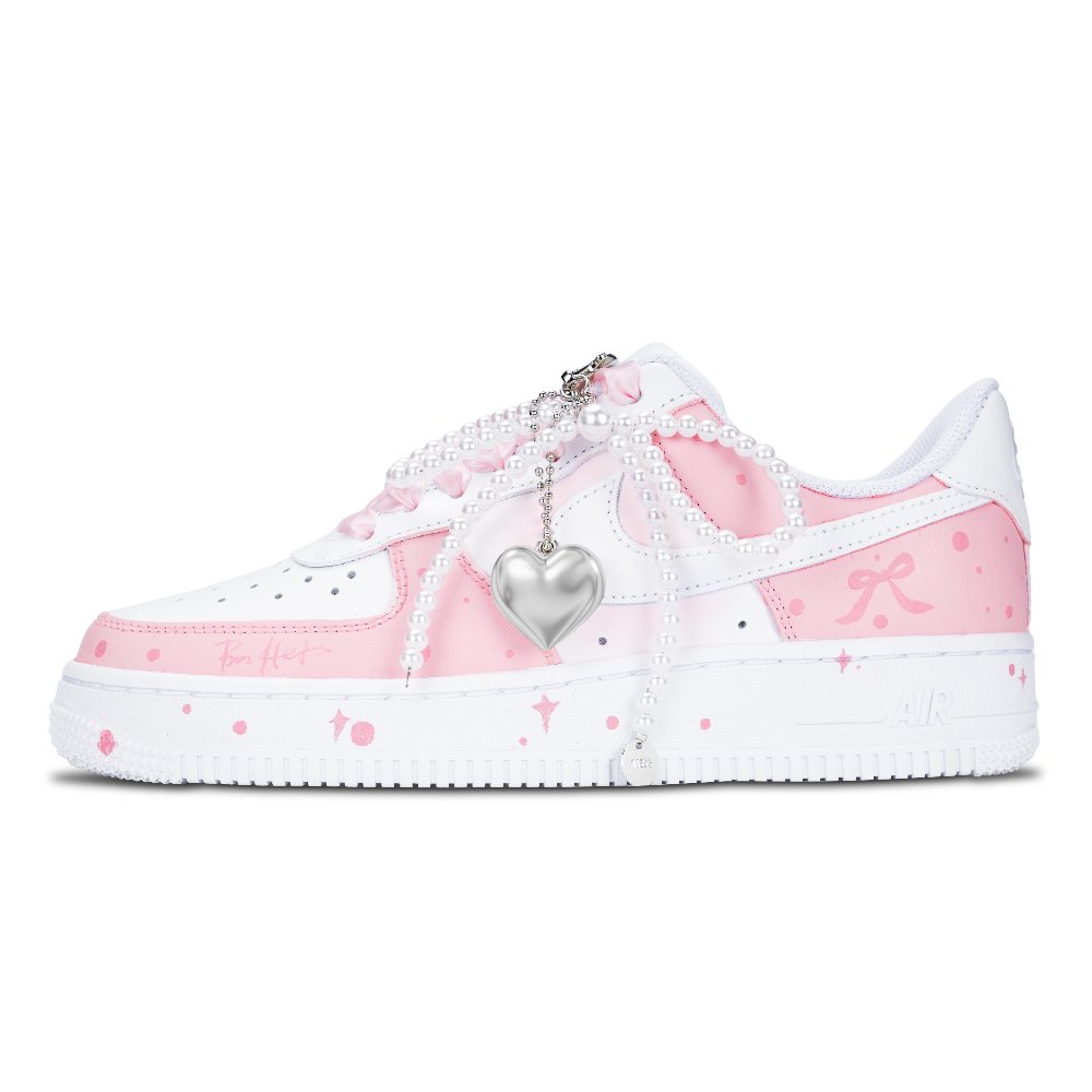 Nike Air Force 1 Pink Journal Anti Slip Wear Resistant Low Top Skateboard Shoes Women's White Pink