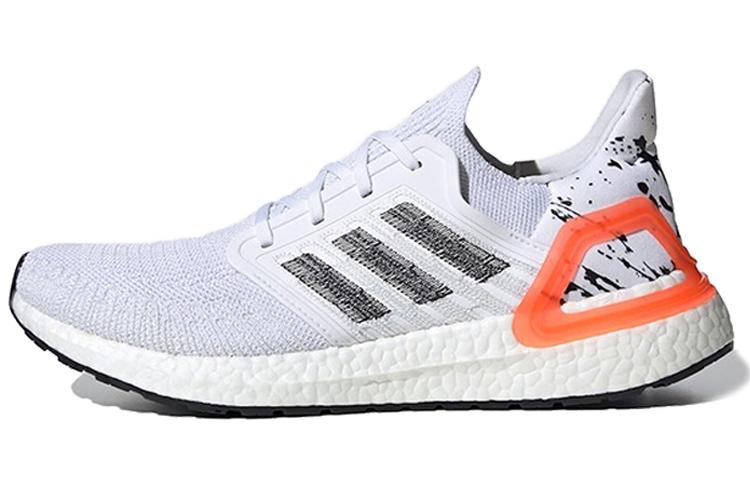 Adidas Ultra Boost 20 White Orange Heel Pattern