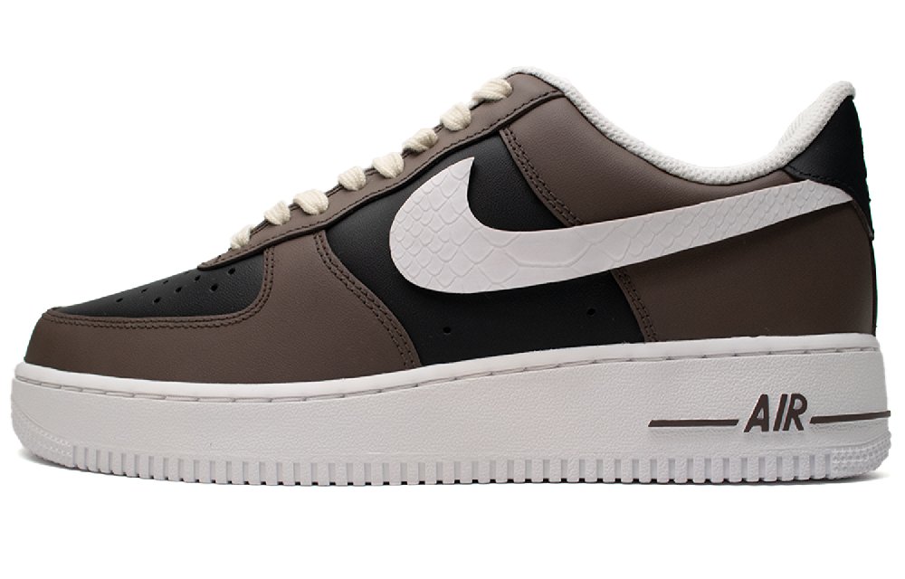 Nike Air Force 1 Low White Snake Low Top Skateboard Shoes Unisex Black White Brown