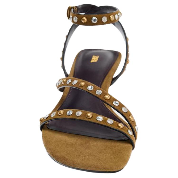 ZARA One Strap Sandals 4cm Women's Olive Green купить в интернет-магазине Yoocart с быстрой доставкой по России.