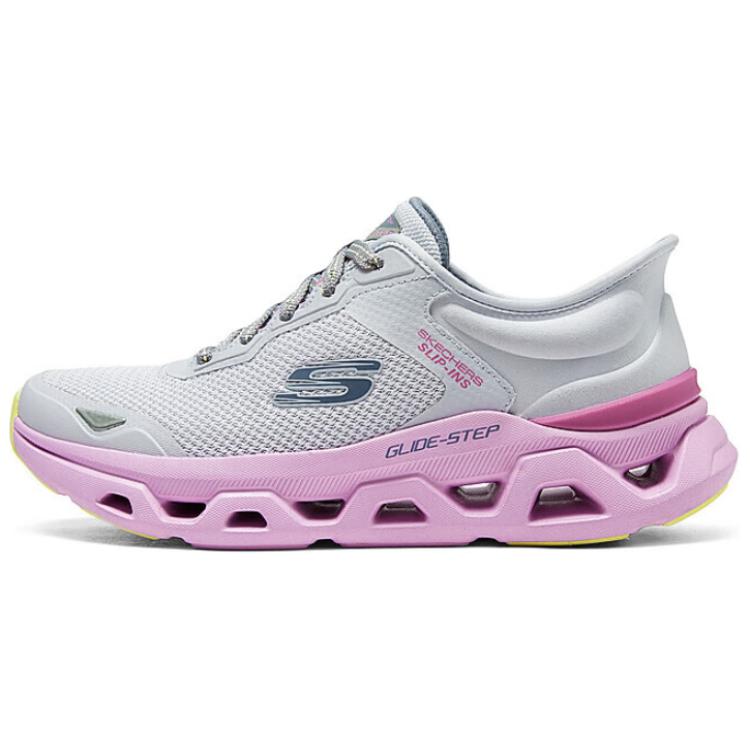 Skechers Glide Step Anti-Slip Wear-Resistant Low-Top Casual Shoes Women's Gray Purple