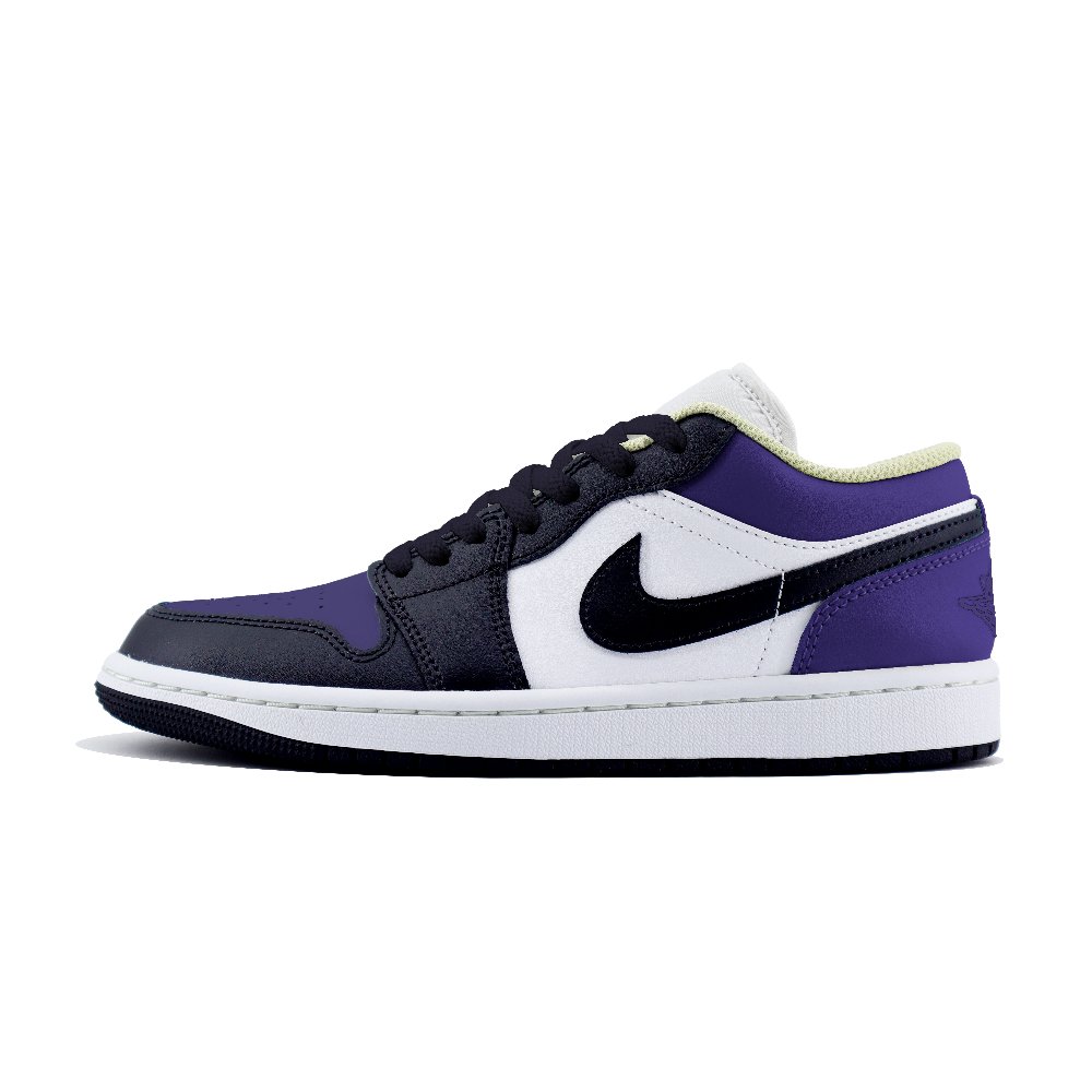 Jordan Air Jordan 1 Abrasion Resistant Low Top Vintage Basketball Shoes Unisex Black Purple