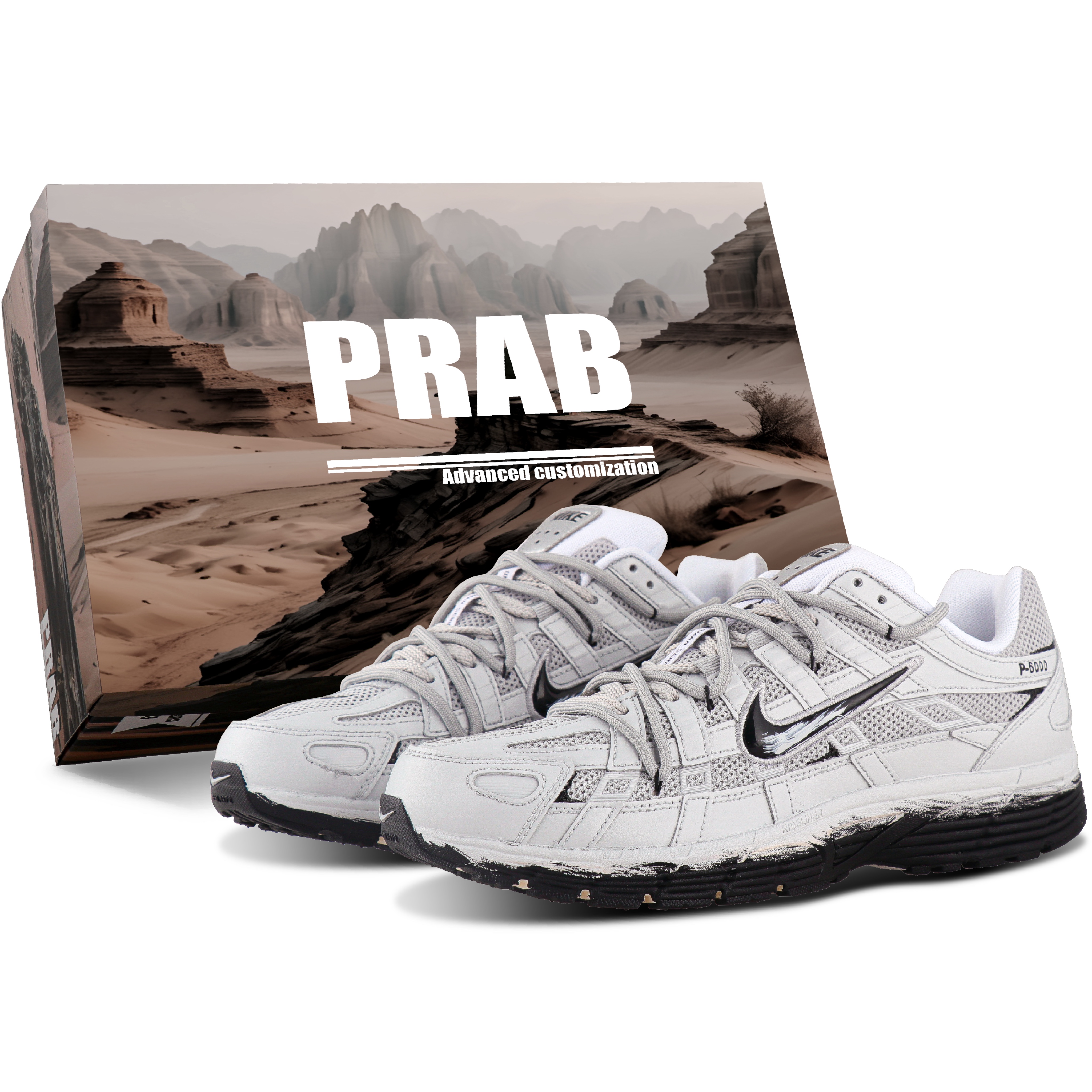 Nike P 6000 Cushioning And Breathable Low top Casual City Commute Running Shoes Unisex Premium Gray