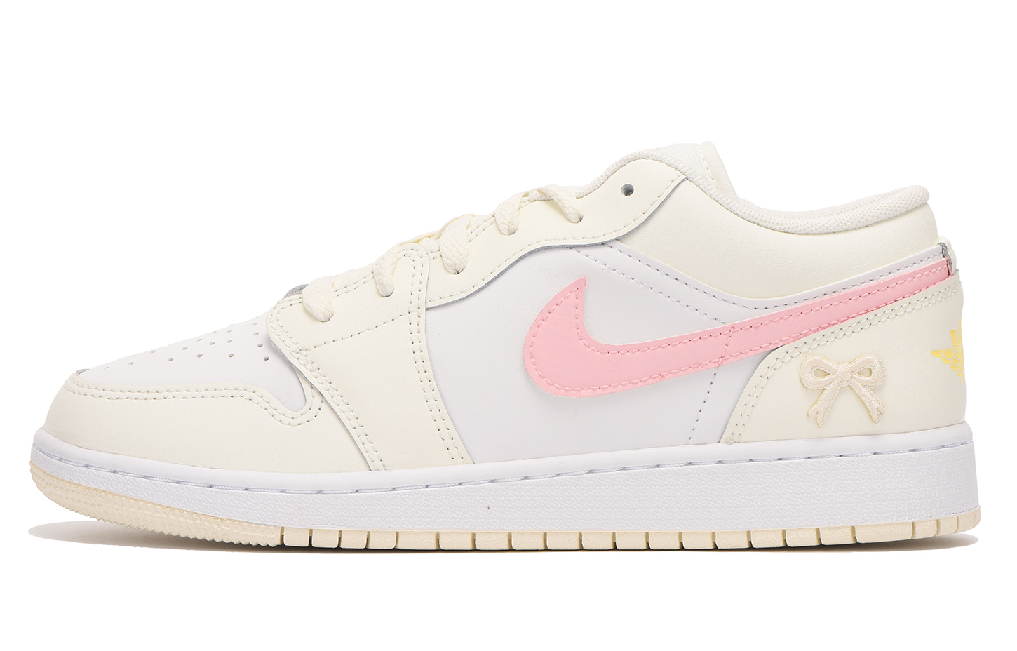 Jordan Air Jordan 1 Slip-Resistant Low-Top Vintage Basketball Shoes GS Yellow Pink купить в интернет-магазине Yoocart с быстрой доставкой по России.