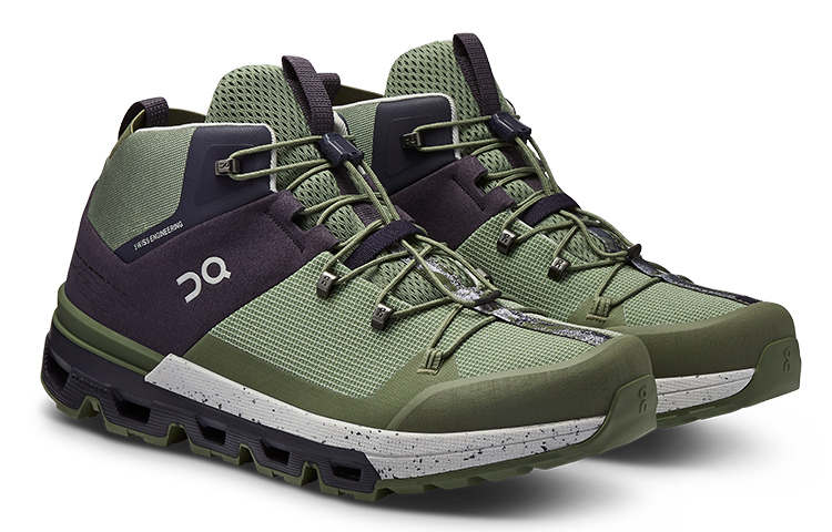 On Slip Resistant Mid Top Outdoor Shoes Men's Black Gray