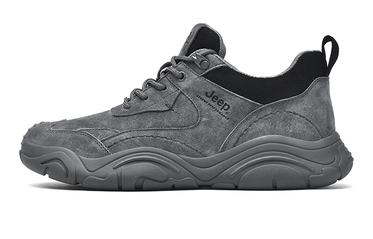 Jeep Low Top Mountaineering Hiking Shoes Men's Gray