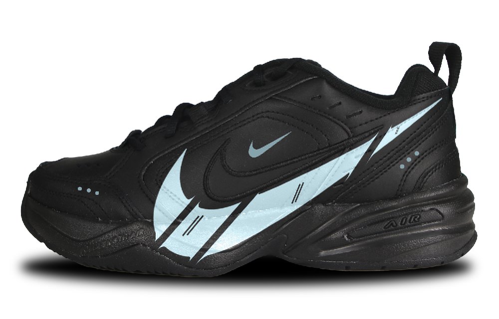 Nike Air Monarch 4 Blue Fantasy Anti-Slip And Wear-Resistant Coverage Low-Top Chunky Sneakers Unisex Black Blue
