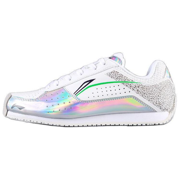LiNing Anti-Slip And Wear-Resistant Lightweight Low-Top Training Shoes Unisex White Silver