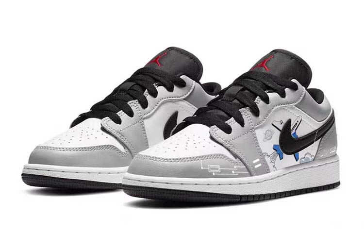 Jordan Air Jordan 1 Anti Slip Wear Resistant Low Top Vintage Basketball Shoes Men's Smoke Gray