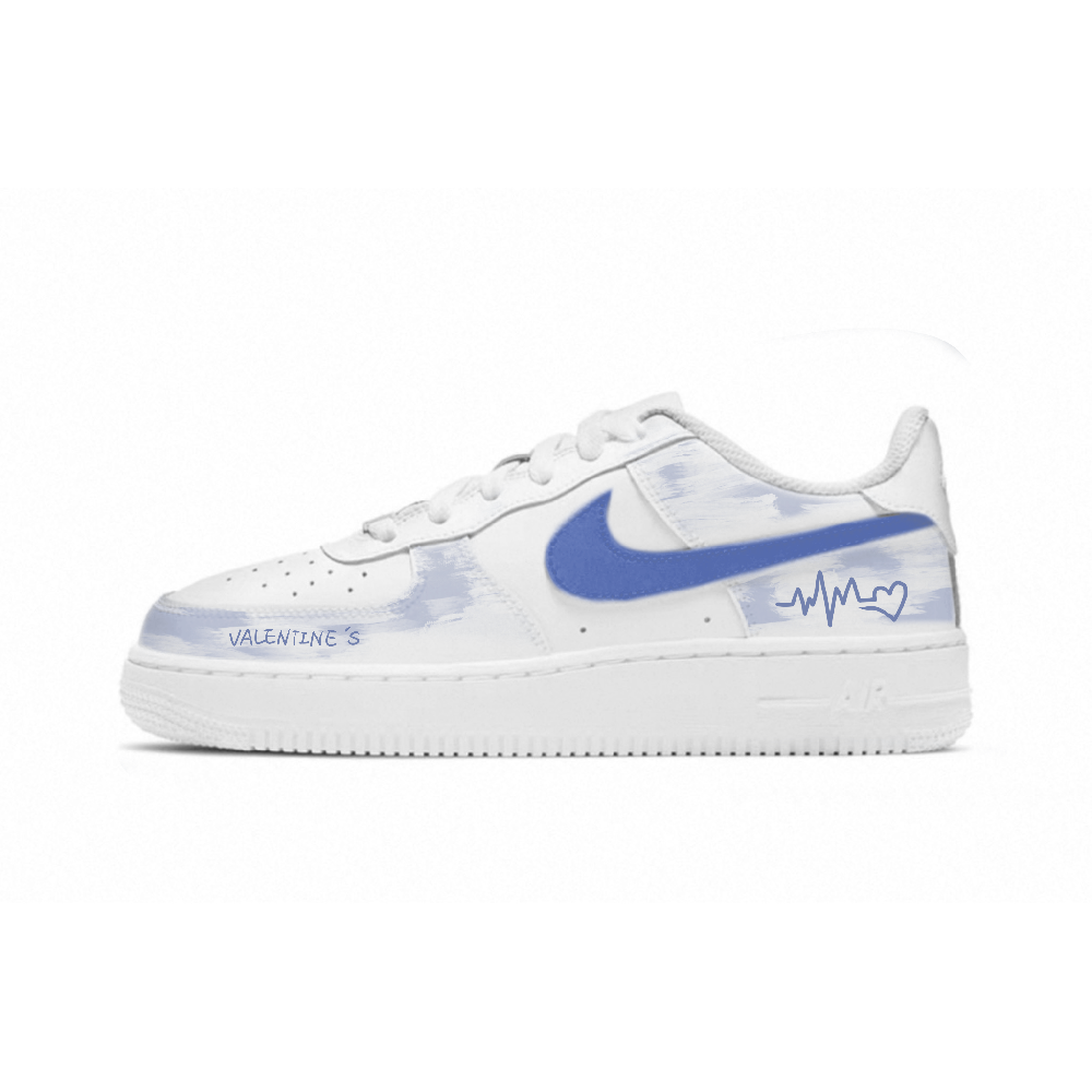 Nike Air Force 1 Cushioning, Wear Resistant Low Top Skateboard Shoes Unisex Blue