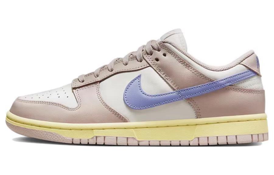 Nike Dunk Low Anti-Slip And Wear-Resistant Lightweight Low-Top Skateboard Shoes Women's Pink White Yellow
