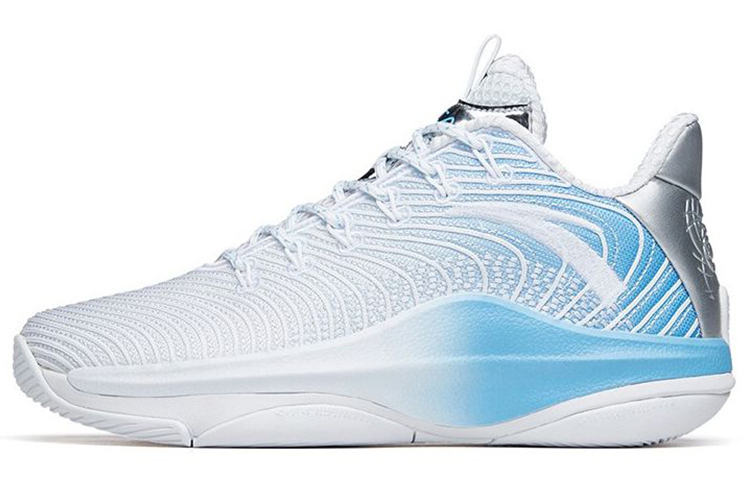 Anta Shu Bomb Technology Sky 5 Cushioning Anti-Slip And Wear-Resistant Low-Top Basketball Shoes Men's White Blue