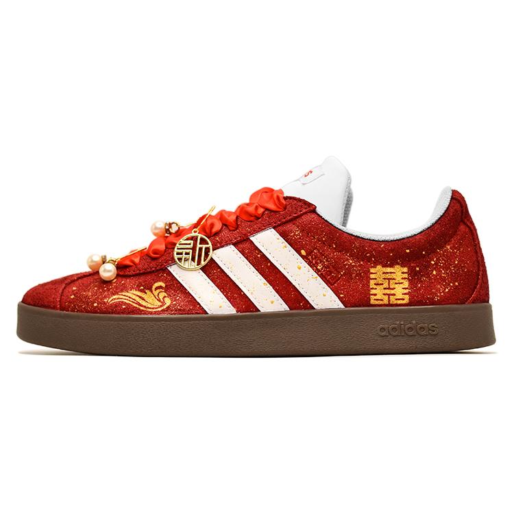 Adidas Neo Slip-Resistant Cushioning Wear-Resistant Low-Top Skateboard Shoes Unisex Burgundy