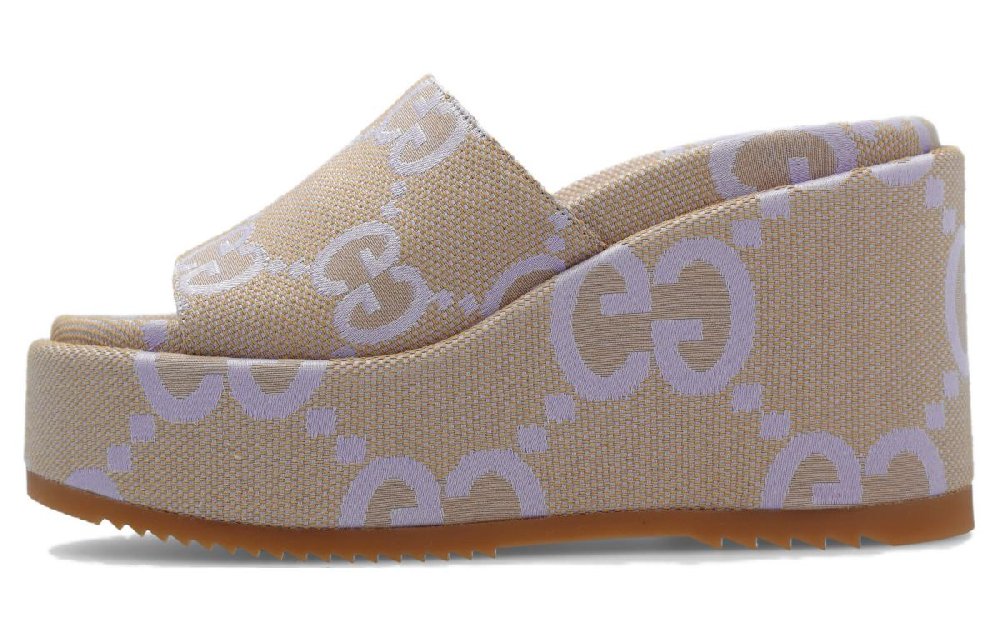 GUCCI Women's Platform Sandal 'Jumbo Gg Beige Lapis' Women's