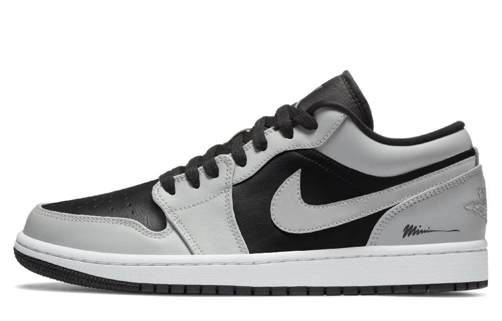 Jordan Air Jordan 1 Abrasion Resistant Low Top Vintage Basketball Shoes Unisex Shadow Gray