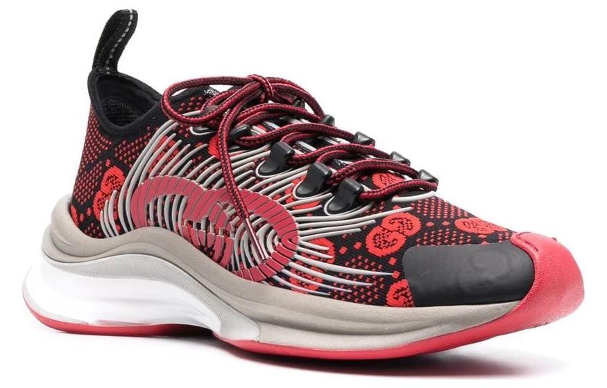 GUCCI Women's Run Sneaker 'Black Red Monogram' Women's