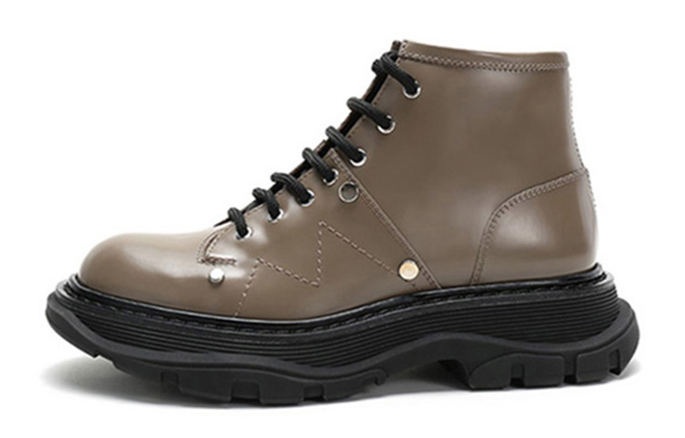 Alexander McQueen Lace Up Ankle Boots 'Khaki' Women's