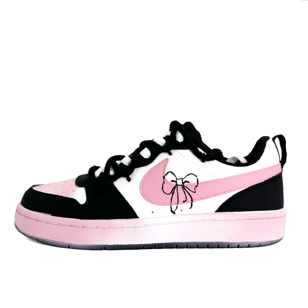 Nike Court Borough 2 Skateboard Shoes Women's Low-Top Black Pink