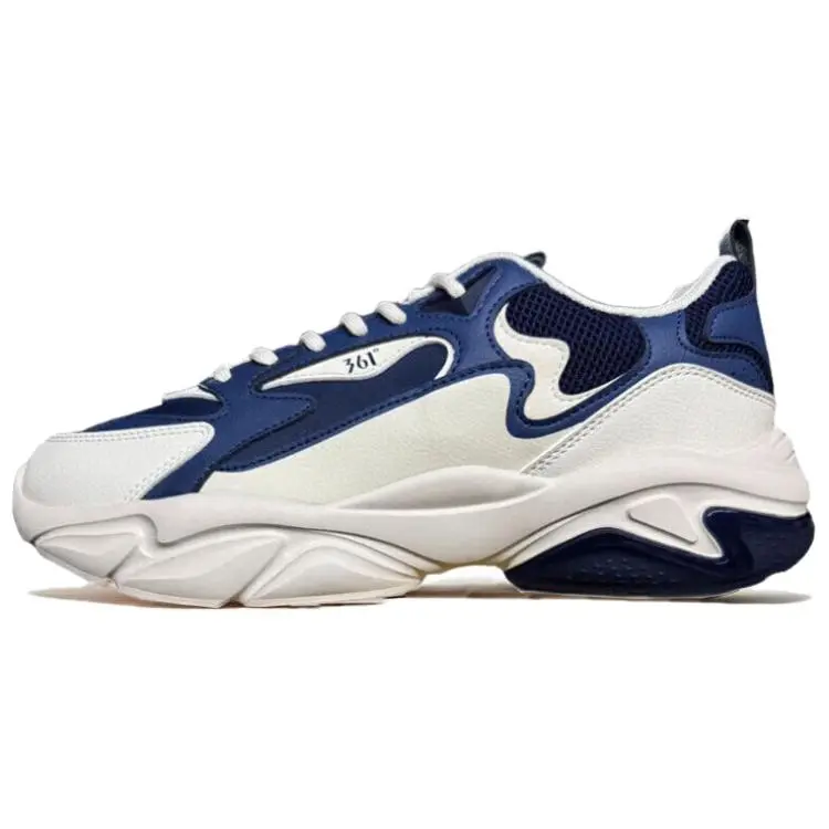 361° Anti Slip Wear Resistant Low Top Casual Shoes Men's White Blue