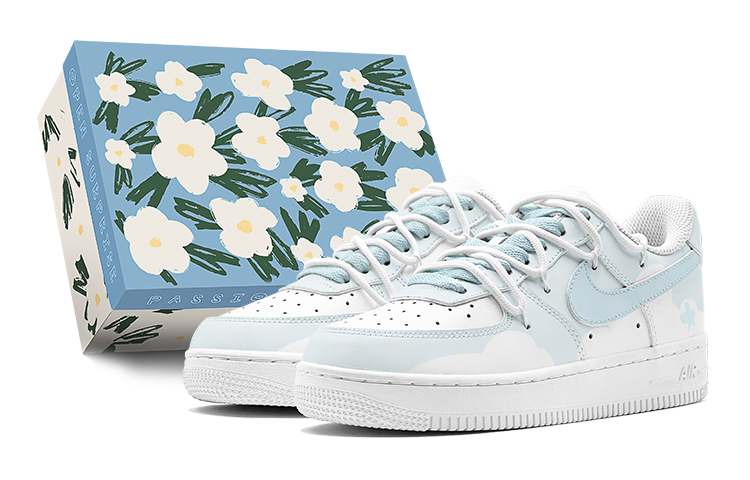 Nike Air Force 1 Air Force 1 Spring Green Kite And Paper Crane Low-Top Skateboard Shoes Women's Blue White
