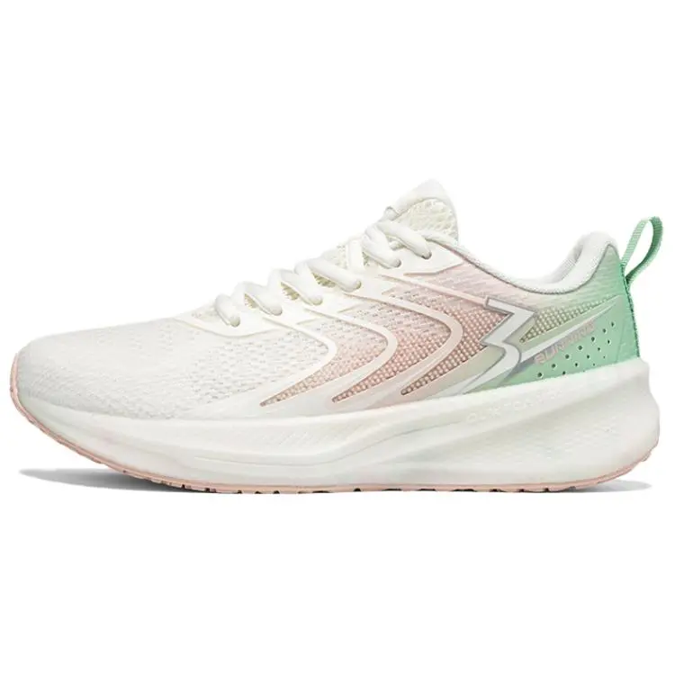 361° Slip Resistant Coverage Abrasion Resistant Low Top Casual Training Sprint Running Shoes Women's White Pink Green