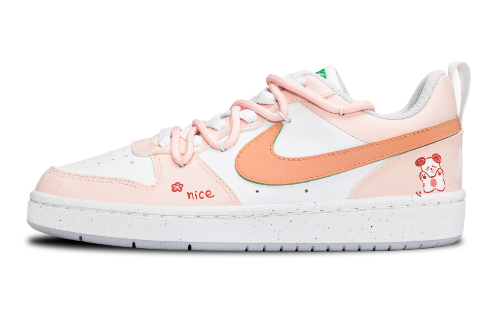 Nike Court Borough Anti-Slip Wear-Resistant Low-Top Skateboard Shoes GS Purple Pink