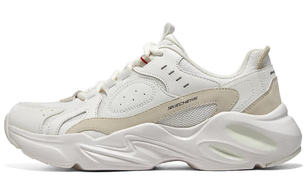 Skechers Cushioning Wear-Resistant Low-Top Chunky Sneakers Women's Beige