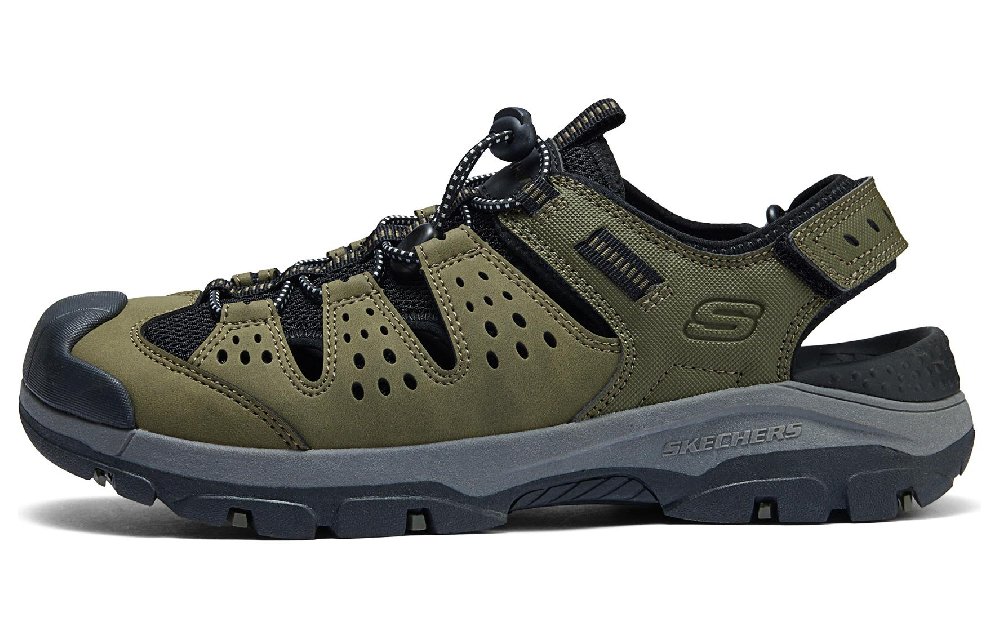 Skechers Slip-Resistant Breathable River Trekking Shoes Men's Olive Green