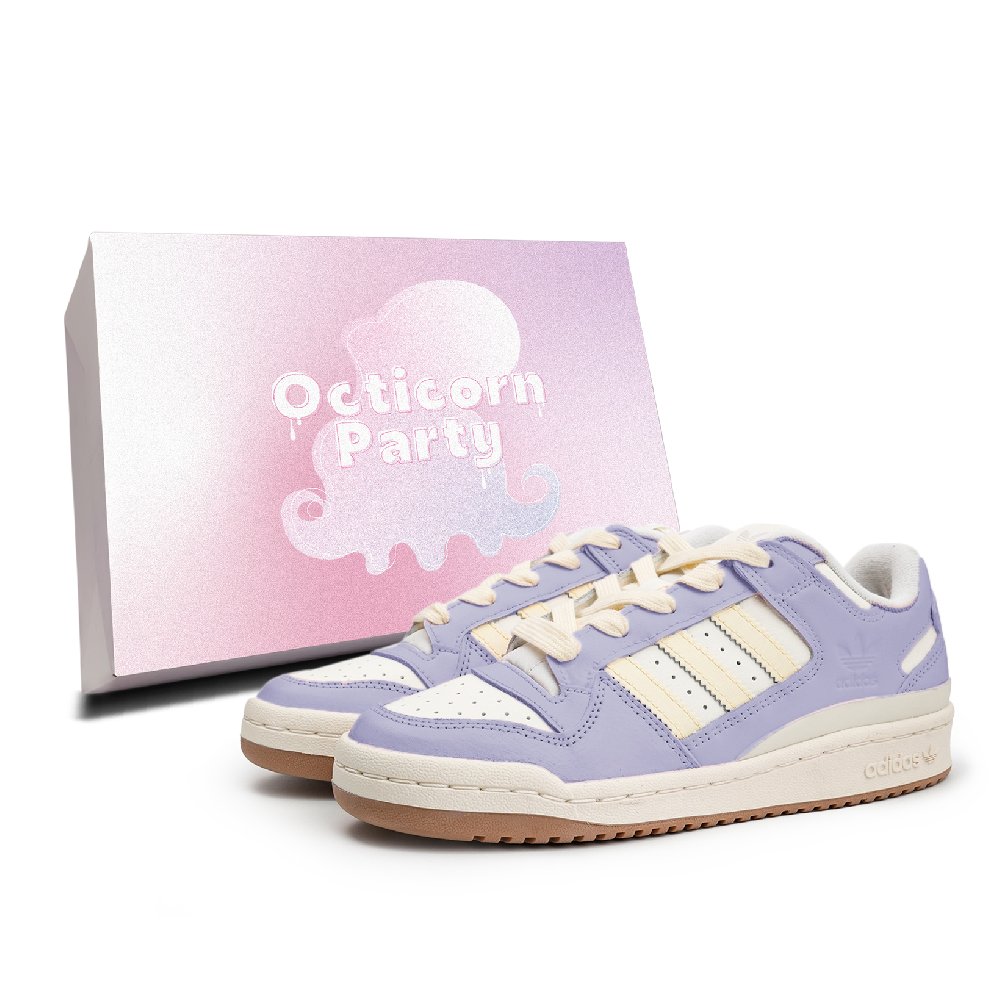 Adidas Originals FORUM Skateboard Shoes Unisex Low Top White/Beige/Purple