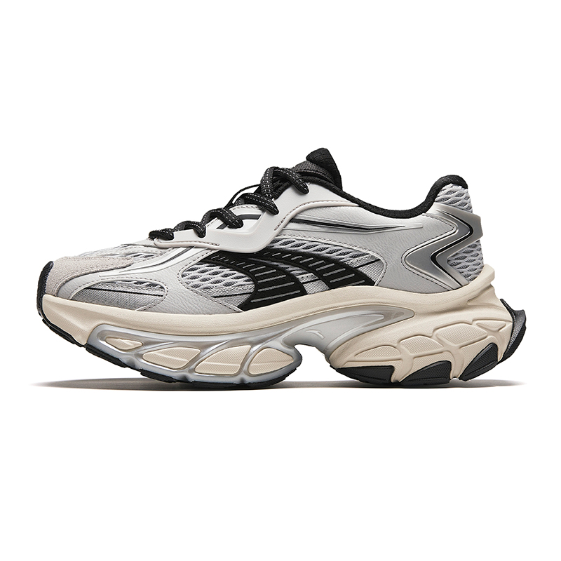 Anta Star Moon Series Cushioning Anti-Slip And Wear-Resistant Low-Top Chunky Sneakers Men's Gray Silver