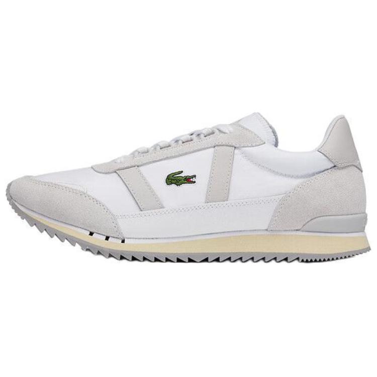 LACOSTE Anti Slip Wear Resistant Low Top Casual Shoes Men's Ecru