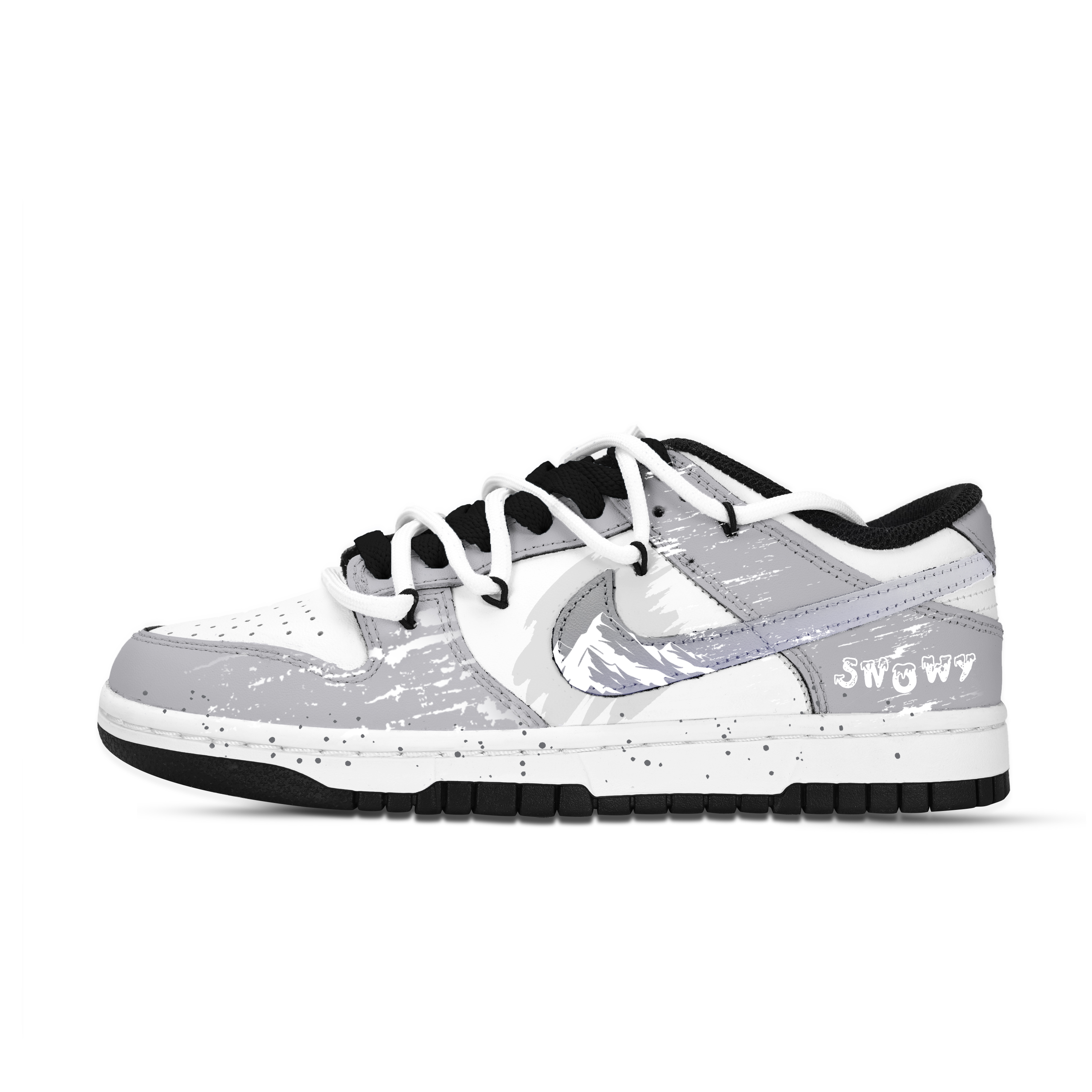 Nike Dunk Dancing Snowflake Rhythm Thermal Abrasion Resistant Low top Skateboard Shoes Unisex Black White Gray