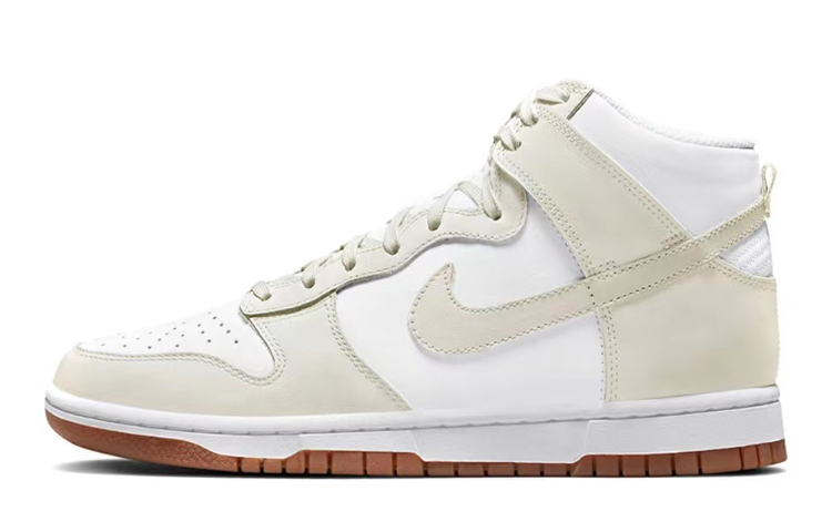 Nike Dunk High Top Skateboard Shoes Women's White Gray