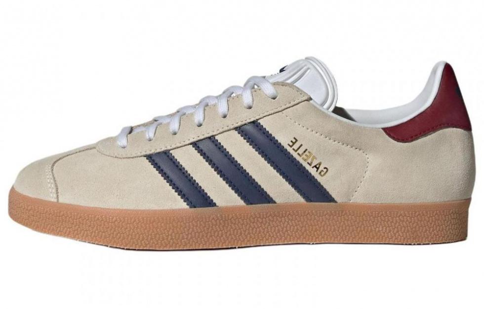 Adidas Gazelle Beige Dark Blue Collegiate Burgundy