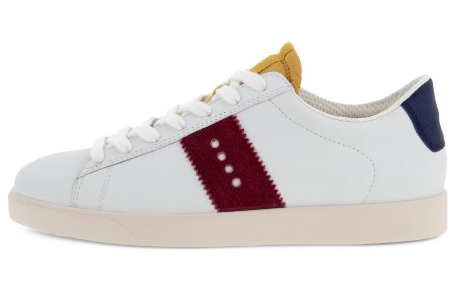 Ecco Low Top Stylish Skateboarding Shoes Women's Red White