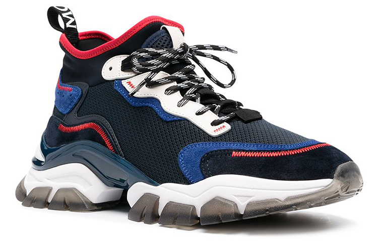 Moncler Cushioning Mid-Top Sports Casual Shoes Men's Blue