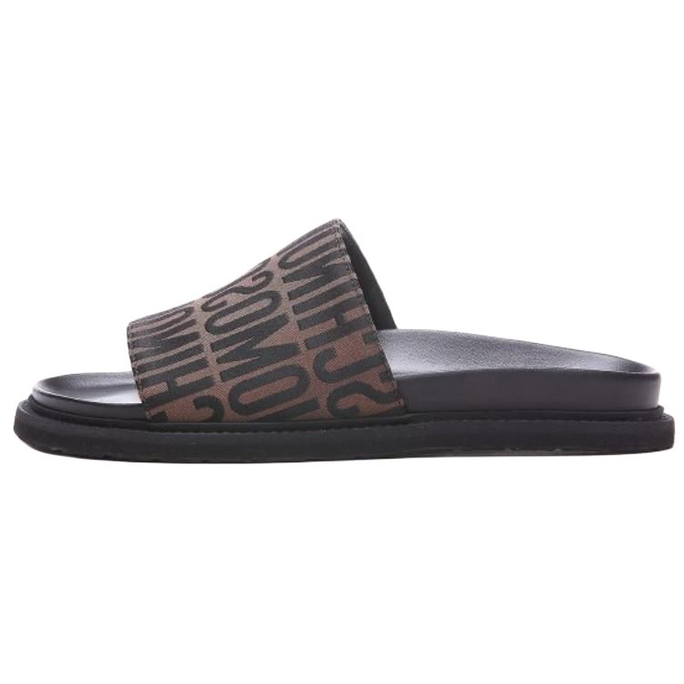 MOSCHINO Logo Jacquard Slip On Slides Women's